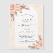 Baby shower pampas rose or invitation aimant (Devant)