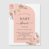 Baby shower pampas rose or invitation aimant (Devant)