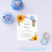 Baby shower pampas sunflower teddy flyer (Enkel)