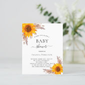 Baby shower pampas zonnebloemen (Staand voorkant)