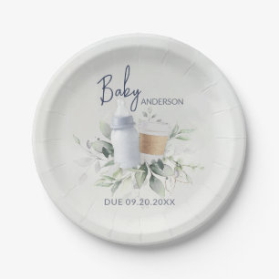 Baby shower Paper Borden Baby is koffiezetten Papieren Bordje