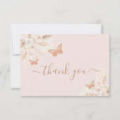 Baby shower papillon Carte de remerciements fille (Devant)