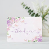 Baby shower papillon Fille Carte de remerciements (Debout devant)