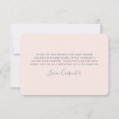 Baby shower papillon Fille Carte de remerciements (Dos)