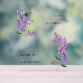 Baby shower papillon fleuri pourpre (Neutre)