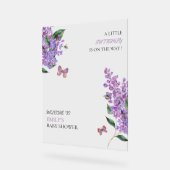 Baby shower papillon fleuri pourpre (Angle)