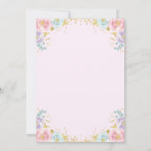 Baby shower papillon Invitation Baby shower fille (Dos)