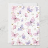 Baby shower papillon Invitation bébé fille Invitat (Dos)
