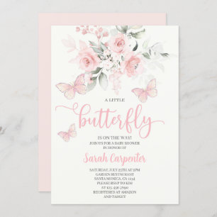 Baby shower papillon Invitation fille
