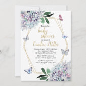 baby shower papillon invitation invitations violet (Devant)