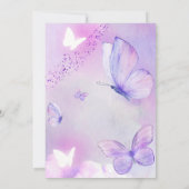 Baby shower papillon Invitation violet (Dos)