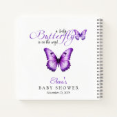 Baby shower papillon Purple Floral Livre d'invité (Dos)