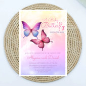 Baby shower papillon rose Lavender Invitation