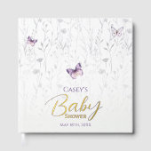 Baby shower papillon violet Boho Floral (Recto)