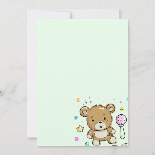 Baby shower Par Courrier Invitation (Dos)