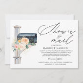 Baby shower Par Courrier Invitation Flore Rosée (Devant)