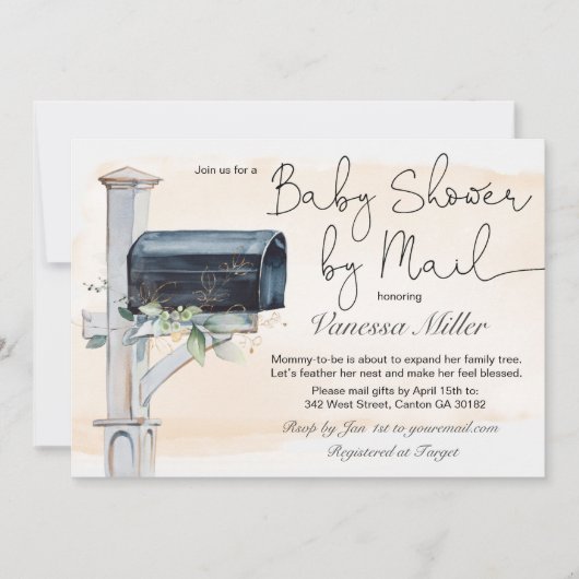 Baby shower par invitation par courrier (Devant)