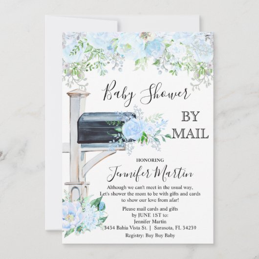Baby shower par invitation par courrier (Devant)