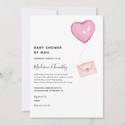 Baby shower par invitation par courrier (Devant)