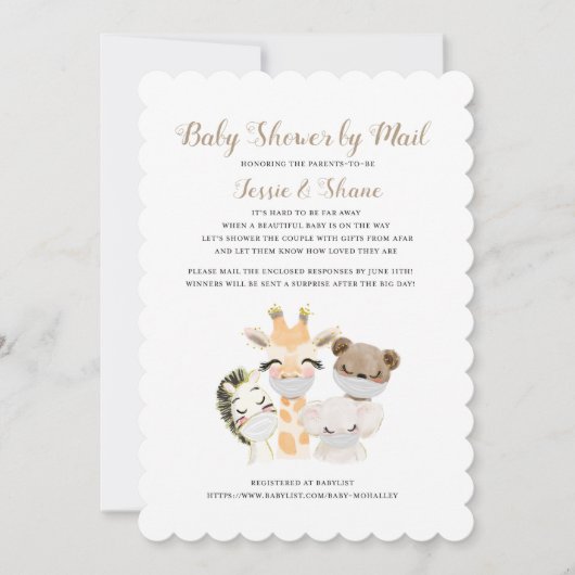 Baby shower par invitation par courrier (Devant)
