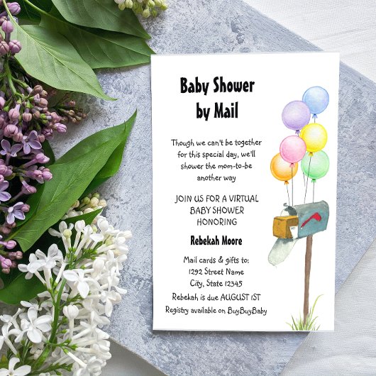 Baby shower par invitation par courrier