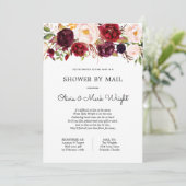 Baby shower par Mail Burgundy Floral Invitation (Debout devant)