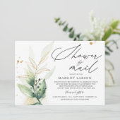 Baby shower Par Mail Invitation Verdure & Or (Debout devant)