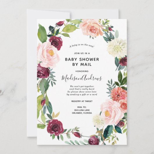 Baby shower par Mail Spring Invitation florale (Devant)