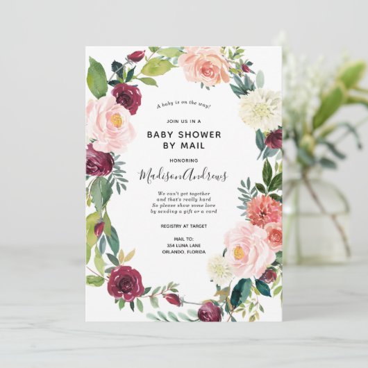 Baby shower par Mail Spring Invitation florale (Debout devant)