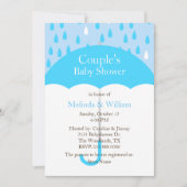 Baby shower parapluie bleu Invitation (Devant)
