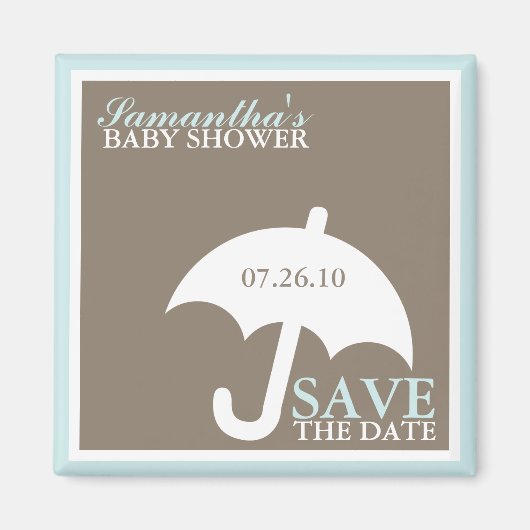 Baby shower parapluie Magnet Réservez la date (Devant)