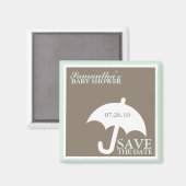 Baby shower parapluie Magnet Réservez la date (Recto/Verso)