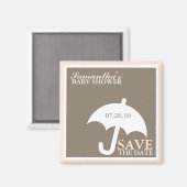 Baby shower parapluie Magnet Réservez la date (Recto/Verso)