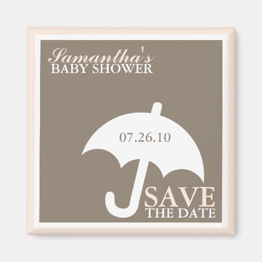 Baby shower parapluie Magnet Réservez la date (Devant)