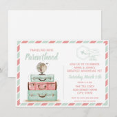 Baby shower Parenthood Coral Mint Kaart (Voorkant / Achterkant)