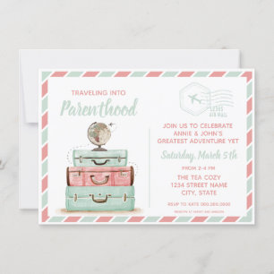Baby shower Parenthood Coral Mint Kaart