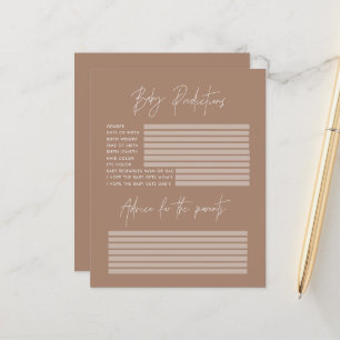 Baby shower partij voorspellingen spel natuurlijke