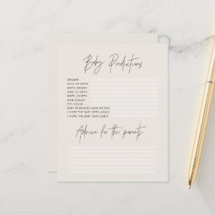 Baby shower partij voorspellingen spel stijlvolle