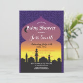 Baby shower Party Arabian Nights Invitation violet (Debout devant)