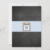 baby shower Party Bun in Oven Blue Boy Gingham Kaart (Achterkant)