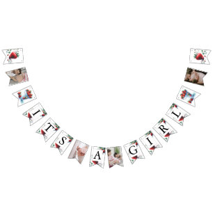 Baby shower Party Decor Waterverf Aardbeien Vlaggetjes