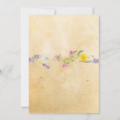 Baby shower Party Rustic Wild Flowers Schattige Ui Kaart (Achterkant)