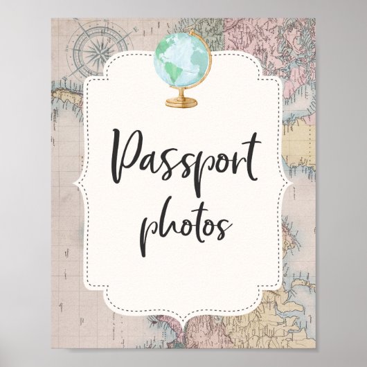 Baby shower paspoort reizen Foto's Sign Adventure Poster (Voorkant)