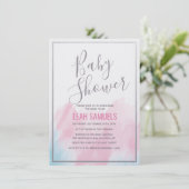 Baby shower Pastel Aquarelle Invitation (Debout devant)