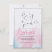 Baby shower Pastel Aquarelle Invitation (Devant)