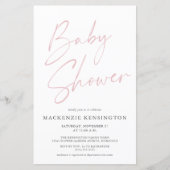 Baby shower Pastel Blush Pink Simple Script (Voorkant)