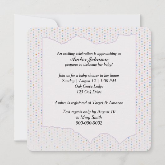 Baby Shower Pastel Polka Dots Kaart (Voorkant)