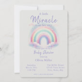 Baby shower Pastel Rainbow Invitation pour filles (Devant)