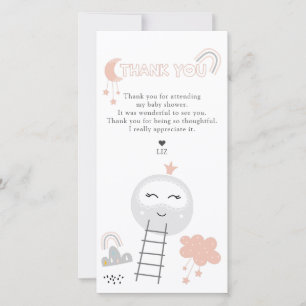 Baby Shower Pathway to the Moon Bedankkaart