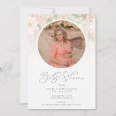 Baby Shower Peach Floral Botanical Photo (Voorkant)